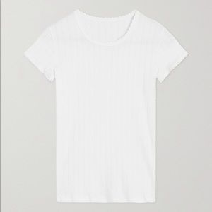 Leset Pointelle-knit cotton jersey T-shirt